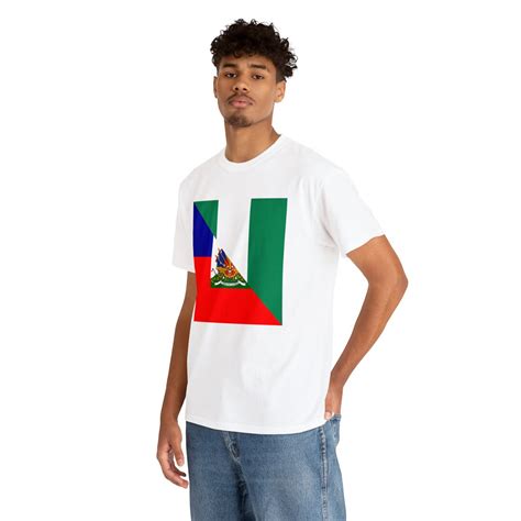 Haitian Nigerian Flag Half Haiti Nigeria T Shirt Unisex Tee Shirt Etsy