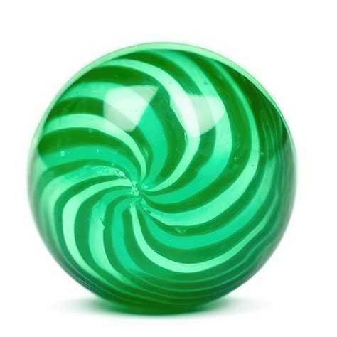 Premium Photo A Green Glass Sphere With A Green And White Pattern