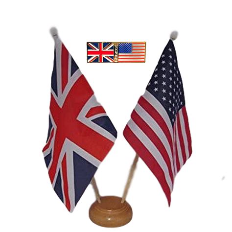 Union Jack And Usa United States America Double Friendship Flags Etsy Uk