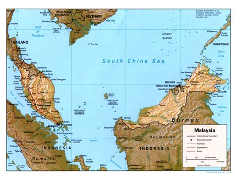 Map Of Malaysia Relief Map Online Maps And Travel