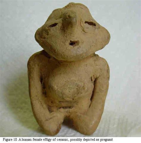 A Mississippian Culture Human Female Effigy Of Ceramic From The Kincaid