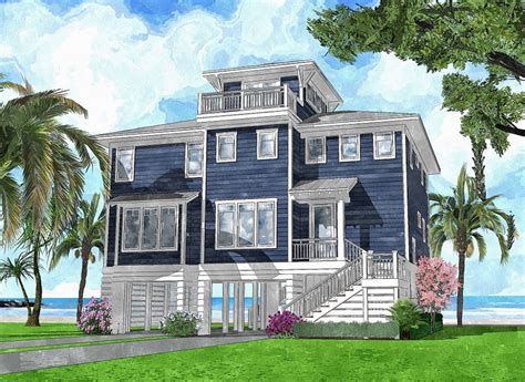 Coastal home plans on pilings. Elevated, Piling and Stilt House Plans - Page 8 of 22 - Coastal Home Plans | Coastal house plans ...