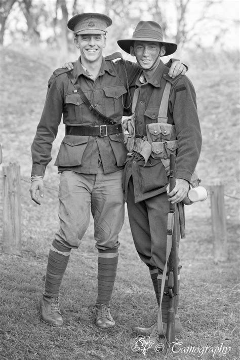 Aussie Digger Re Enactors Showing That True Aussie Mateship At History