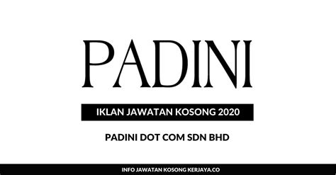 Contact and general information about commerce dot com sdn. Jawatan Kosong Terkini Padini Dot Com Sdn Bhd~Pelbagai ...