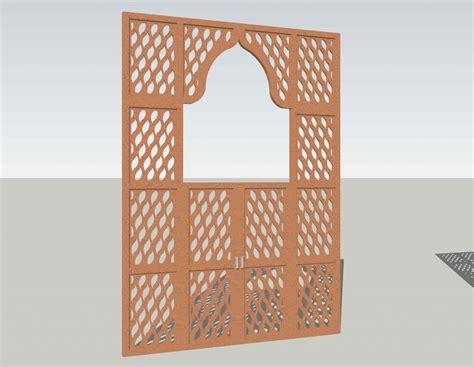 Sketchup Model Free Download Wooden Jali Door Built Archi