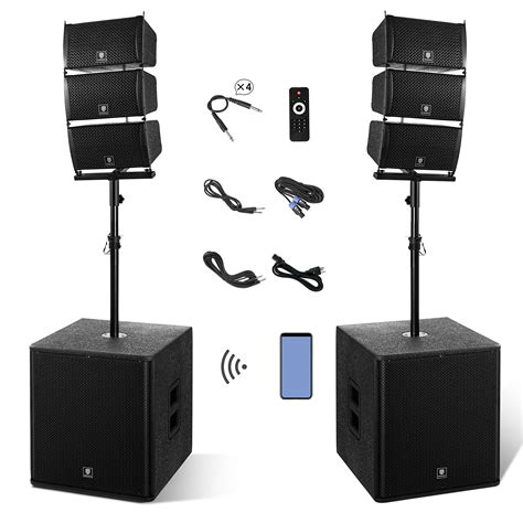 buy proreck club 8000 18 inch 8000w p m p o stereo dj powered pa speaker system combo set 6 line