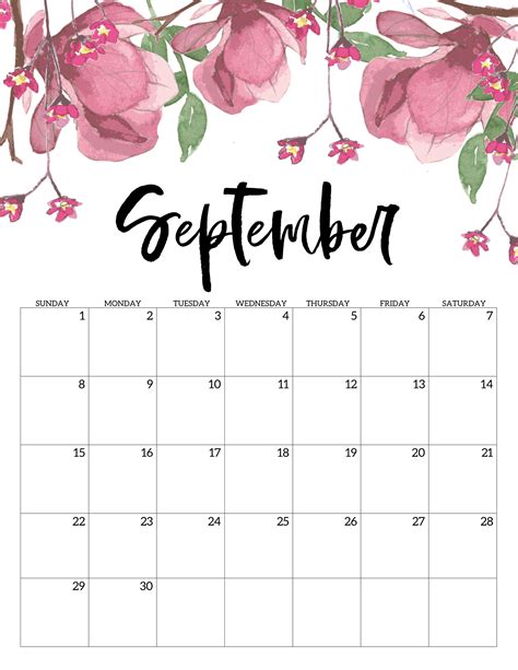 Our free printable 2021 calendar are available as microsoft word documents, open office format. Free Printable Calendar 2019 - Floral - Paper Trail Design