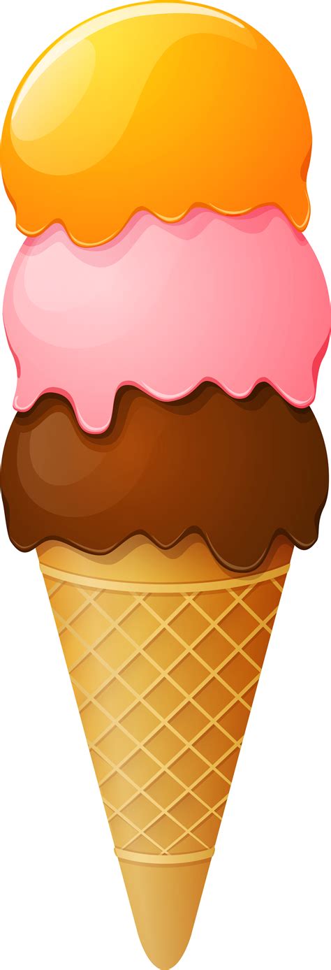 Neapolitan Ice Cream Ice Cream Cone Sundae Cream Cliparts Png