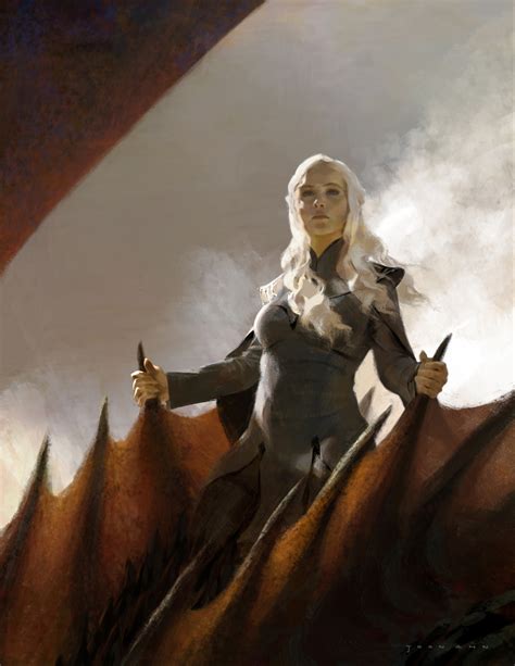 Wallpaper Daenerys Targaryen Game Of Thrones Fan Art Mother Of Dragons Dragon Drogon