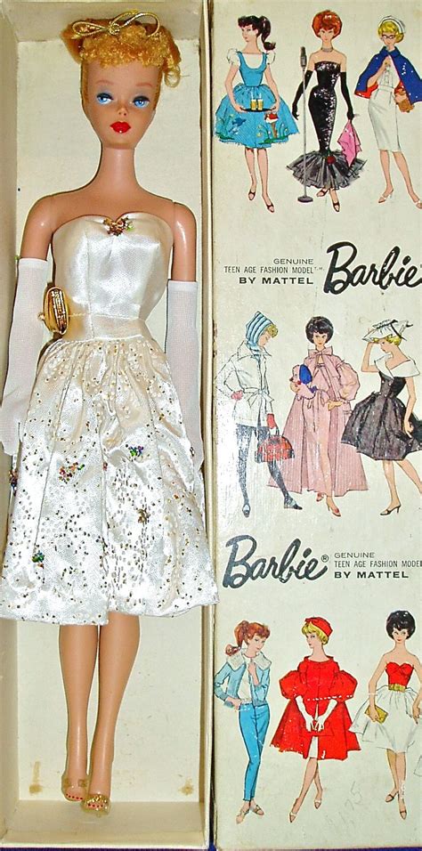 Genuine Teenage Fashion Model Barbie Of The 1960 S Dressed In White Charmeuse Vintage Barbie