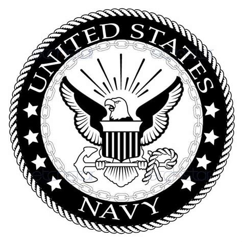 Us Navy Large Back Patch Black And White For Vest Jacket 10 Inch
