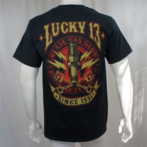 Lucky 13 T Shirt Amped Merch2rock Alternative Clothing