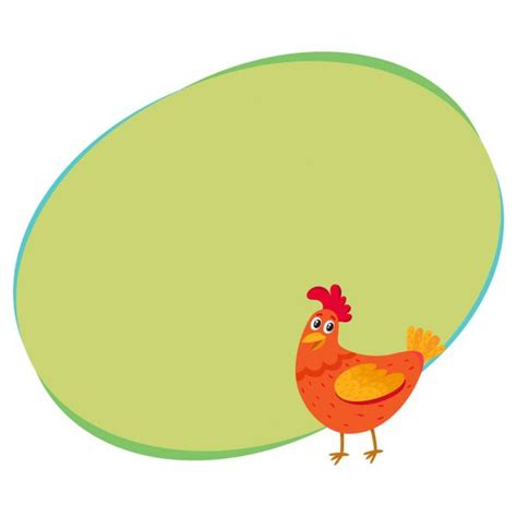 Funny Cartoon Chicken Hen Pointing To Something With Wing Stock Vector