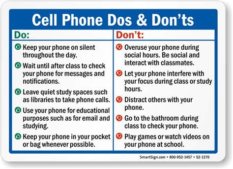 Cell Phone Dos And Do Nots Sign Sku S2 1270