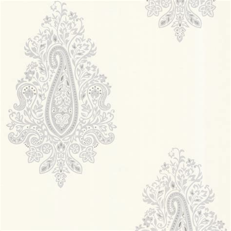 Dynasty Light Gray Paisley Wallpaper Contemporary Wallpaper By