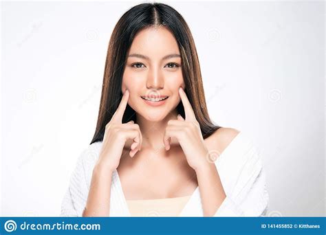 Beautiful Young Asian Woman With Clean Fresh Skin Stock Photo Image