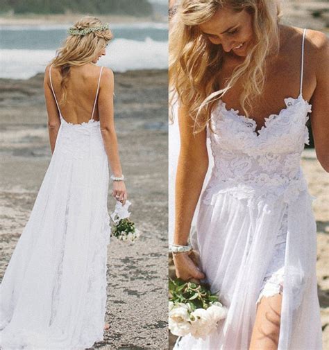 Top Selling Lace Beach Wedding Dresseslong White Wedding Dresses