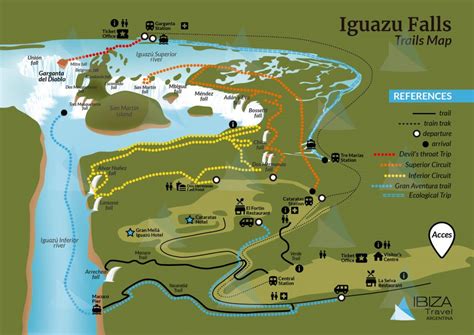 Iguazu Falls National Park Trails Map Itravelargentina