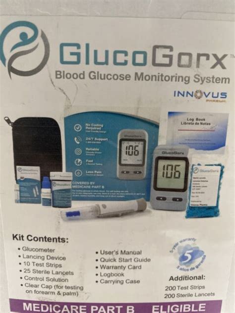Glucogorx Blood Glucose Diabetes Testing Kit Test Strips