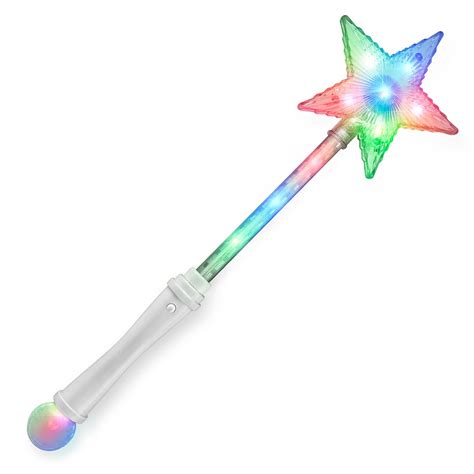 flashingblinkylights light up white super star princess led wand funtober