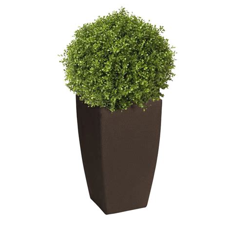 The corten steel long box planter can be used as an accent piece for an outdoor deck or can provide interest to a rooftop patio. Algreen Madison 20 in. Square Brownstone Rounded Plastic ...