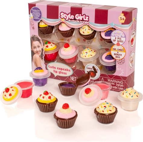 Style Girlz Cutie Cupcake 8 Piece Lipgloss Set Girls Lip Balm Gloss Uk Toys And Games
