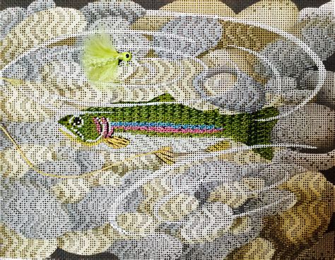 needlepoint fish, designer unknown Needlepoint Stitches, Needlepoint