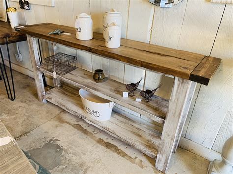 Rustic Farmhouse Narrow Bookcase Console Or Entryway Table With Early