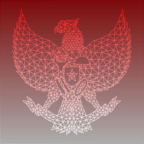 Garuda Pancasila Símbolo De Indonesia País En Polígono Estilo Vector
