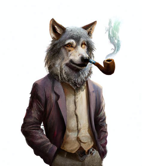 Wolf Smoking A Pipe Digital Art By Stellart Studio Pixels