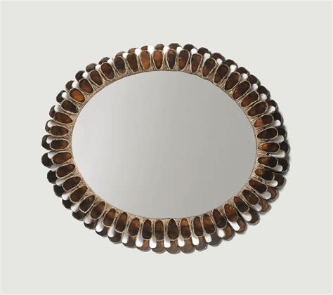 Signé « line vautrin » au dos. Line Vautrin MIROIR, CIRCA 1950 talosel et miroirs teintés Signed LINE VAUTRIN and inscribed ...