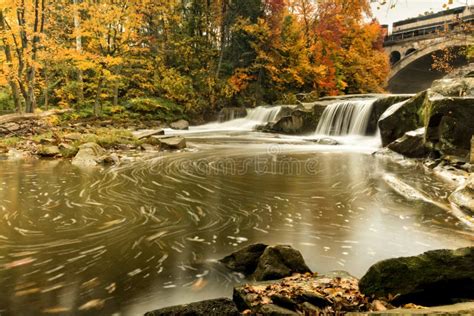 Beautiful Berea Falls In Autumn Stock Photo Image Of Fall Township