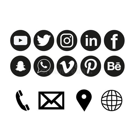 Ícones Redondos De Mídia Social Ou Logotipos De Rede Social ícone De
