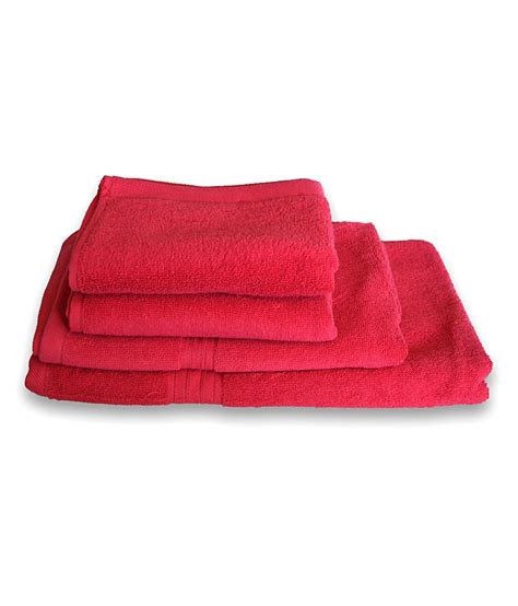 Skumars Premia Red Bath Towel Set 4 Pcs Buy Skumars Premia Red Bath