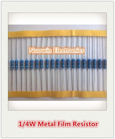 100pcs 1k Ohm 14w 1k Metal Film Resistor 1kohm 025w 1 Rohs In Resistors From Electronic