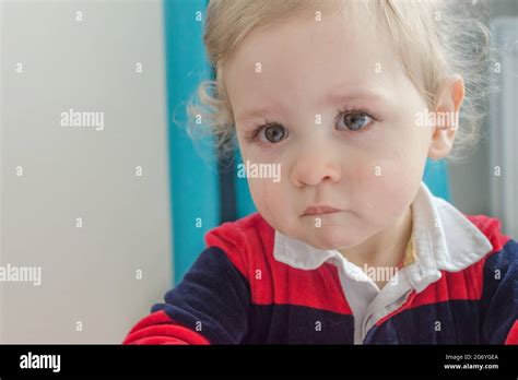 Portrait Of A Cute Little Boy Crying Stock Photo Alamy