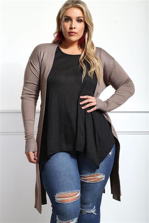 Detail View 6 Much Courage Plus Size Ribbed Cardigan Best Plus Size