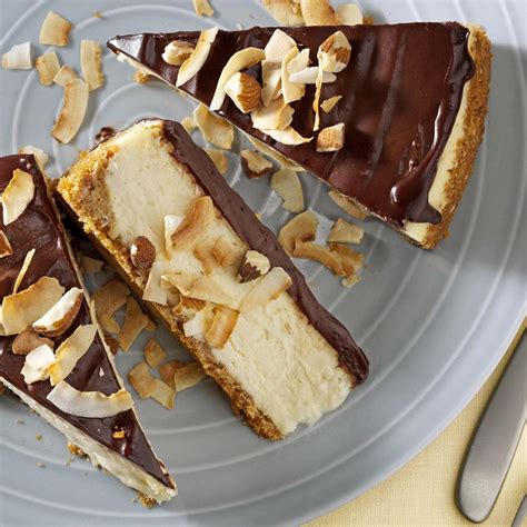 Chocolate Glazed Coconut Almond Cheesecake Recipe How To Make It