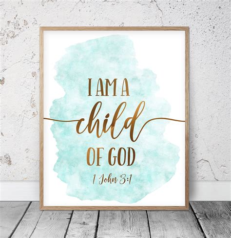 I Am A Child Of God 1 John 31 Bible Verse Printable Etsy