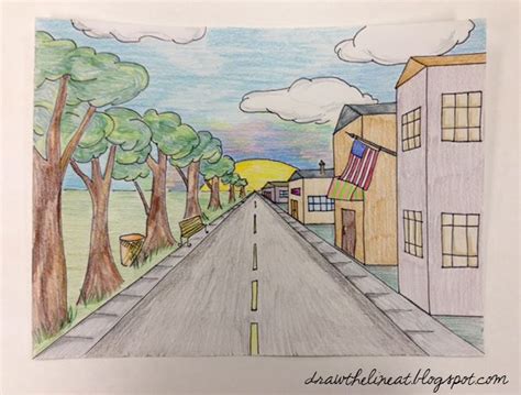 Draw The Line At One Point Perspective Cityscapes Perspective Art