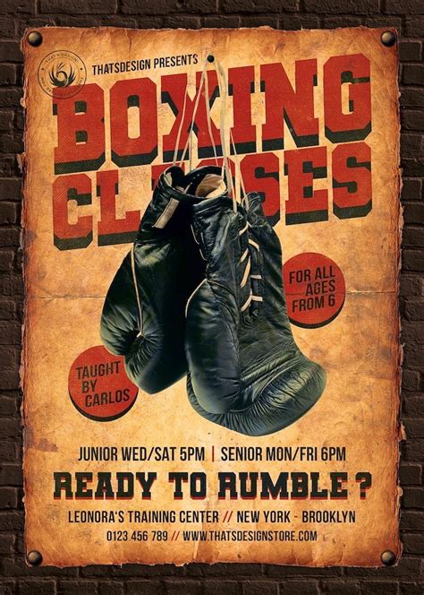 Free Vintage Boxing Poster Template Printable Templates