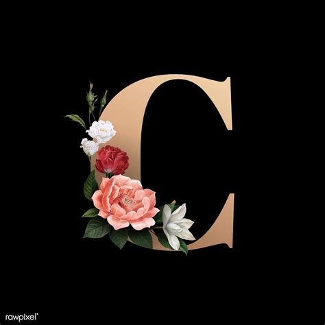 Classic And Elegant Floral Alphabet Font Letter C Free Image By Flower Letters