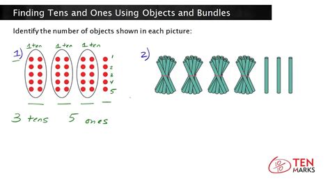 Finding Tens And Ones Using Objects And Bundles 1nbt2a Youtube