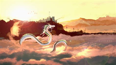 Chihiro Spirited Away Chinese Dragon Wallpaper Resolution1920x1080
