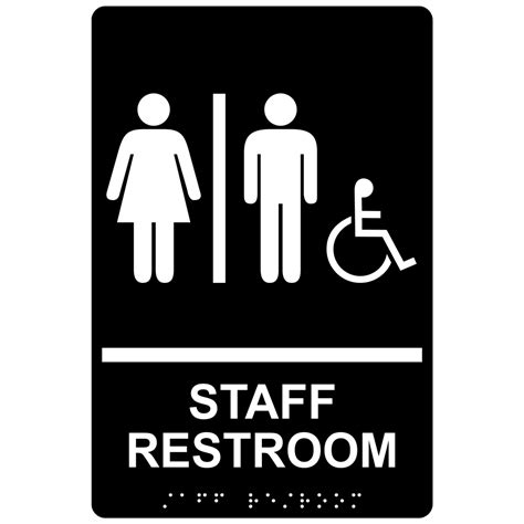 Ada Staff Restroom With Symbol Braille Sign Rre 14834whtonblk