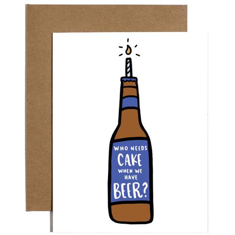 cake beer birthday card by brittany paige outer layer