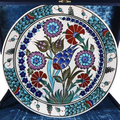 Turkish Iznik Tile Ceramic Plate Handmade Flower Garden Online