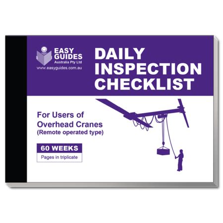 Pre Start Daily Inspection Checklist For Overhead Cranes Remote Operated