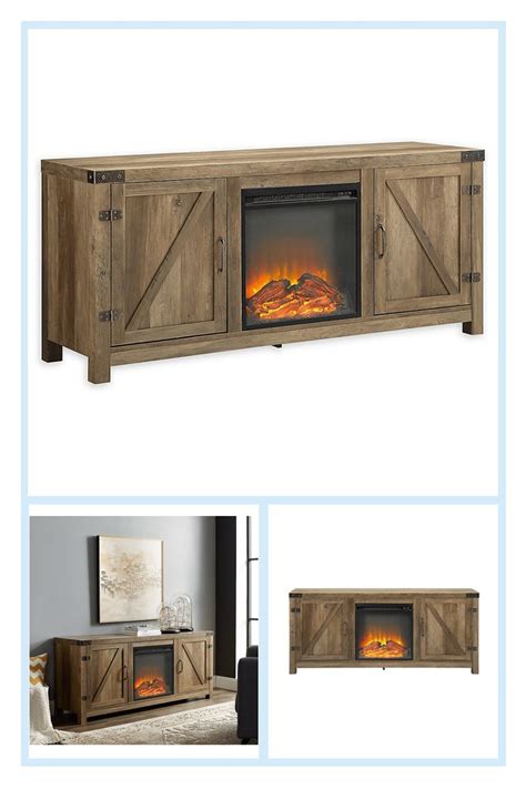 Forest Gate Wheatland 58 Inch Barn Door Electric Fireplace Tv Stand