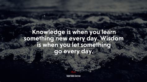 Knowledge Is When You Learn Something New Every Day Wisdom Is When You